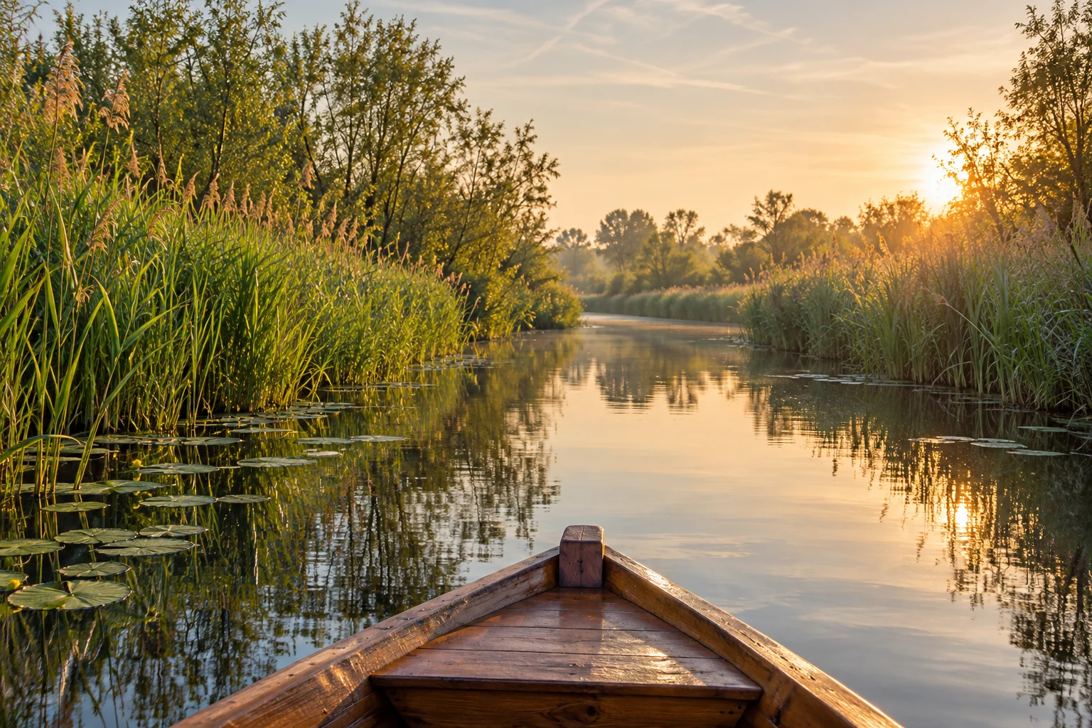 Gegenereerd sfeerbeeld van een vaartocht; geen foto van de huurboot